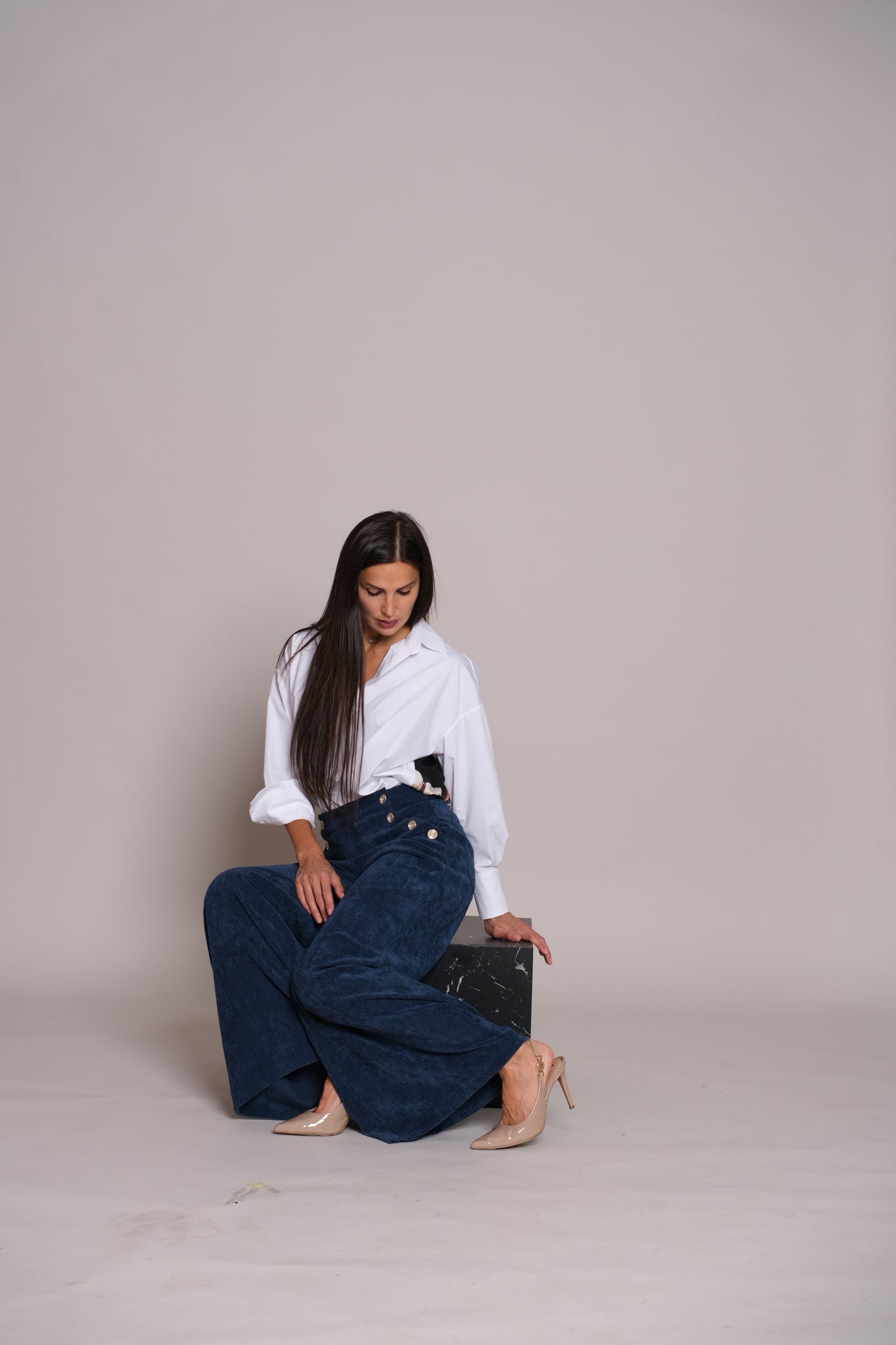 Velvet Blue Skyline Trousers