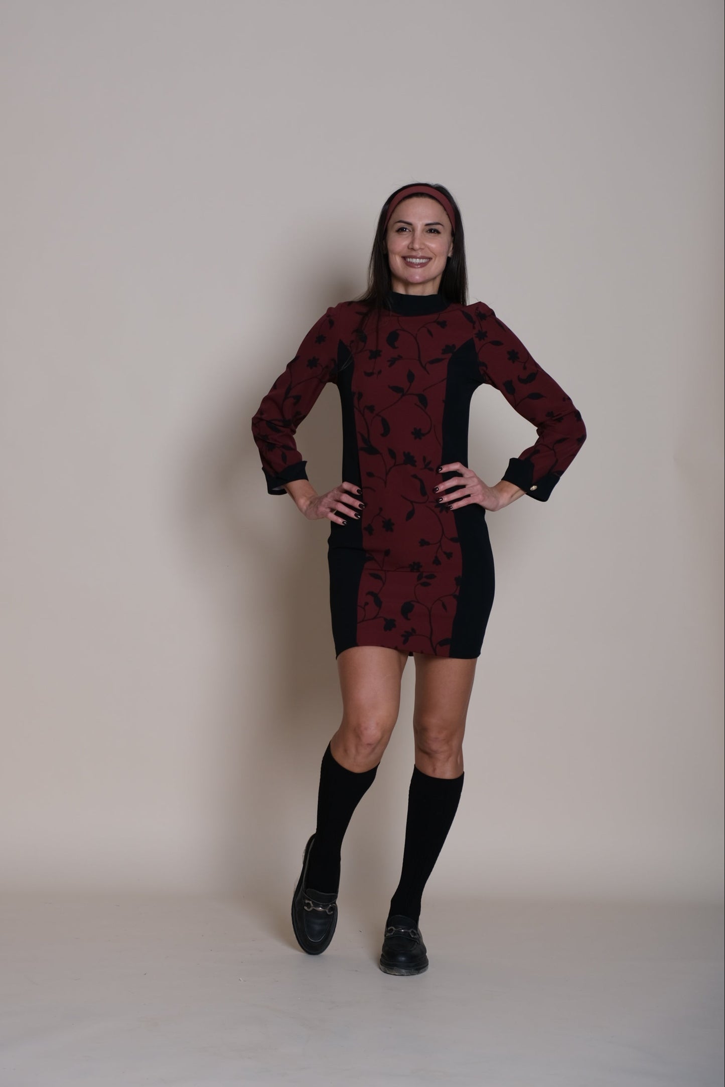 Aura Dress Burgundy