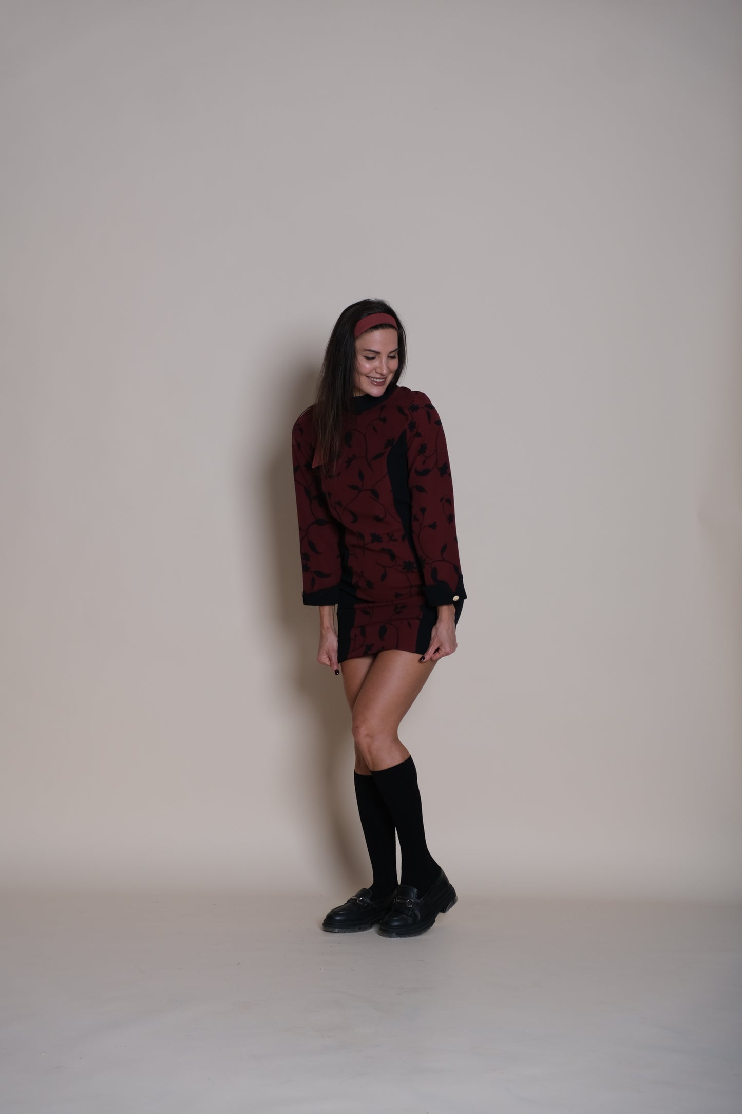 Aura Dress Burgundy