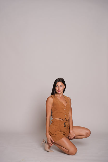 Breezy Tailored Mustard Shorts