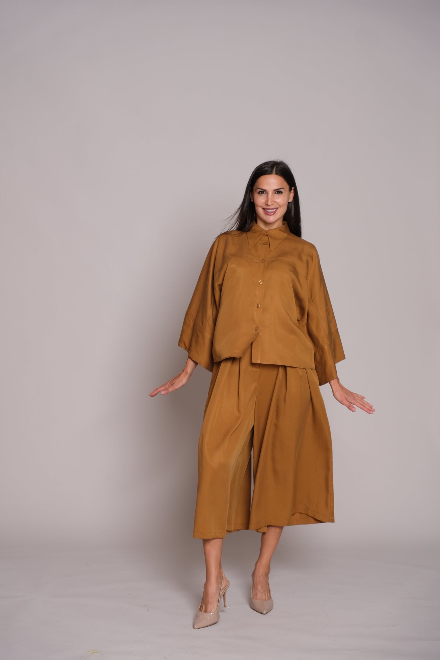 Kimono Shirt Caramel Brown