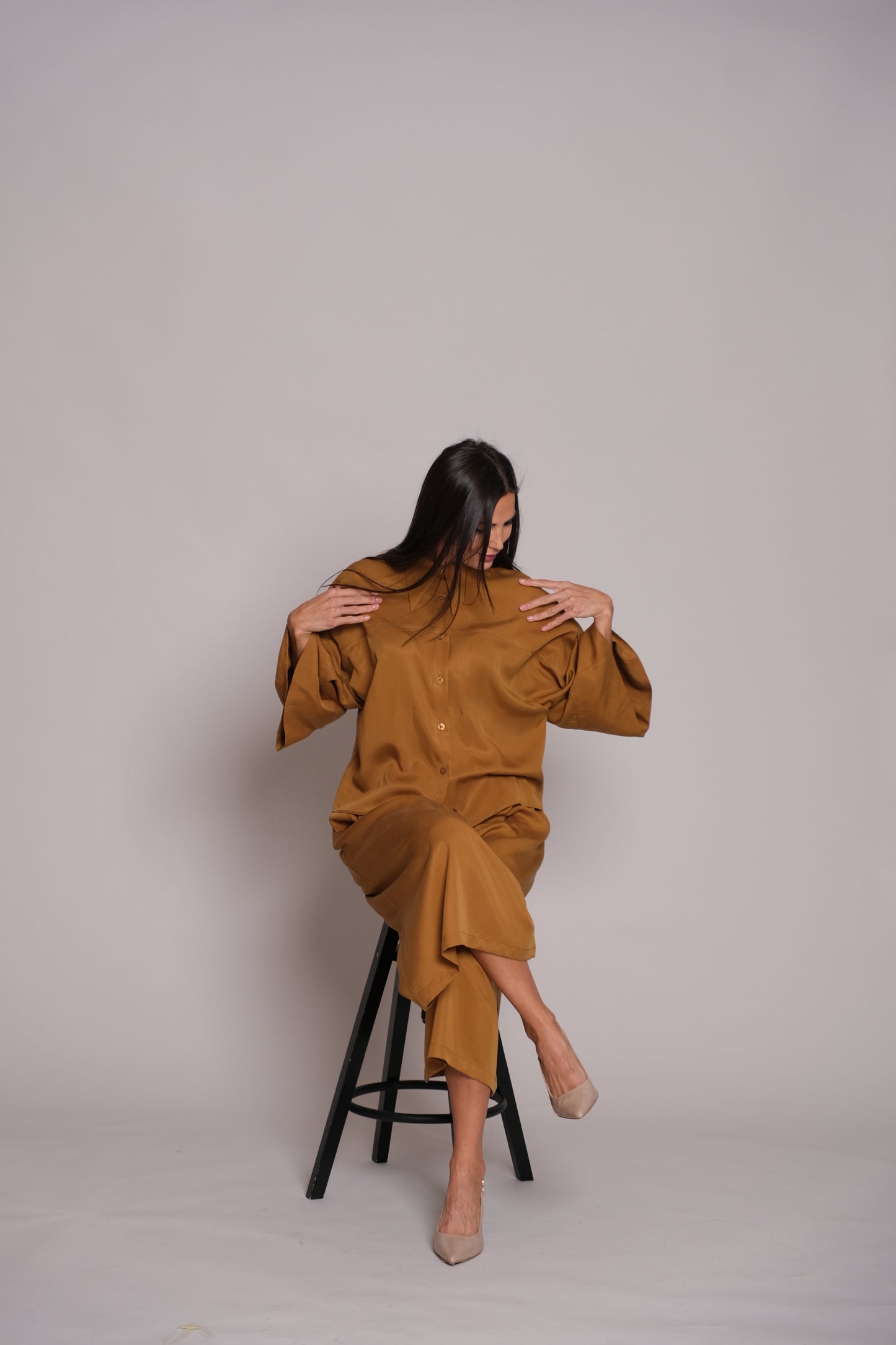 Kimono Shirt Caramel Brown