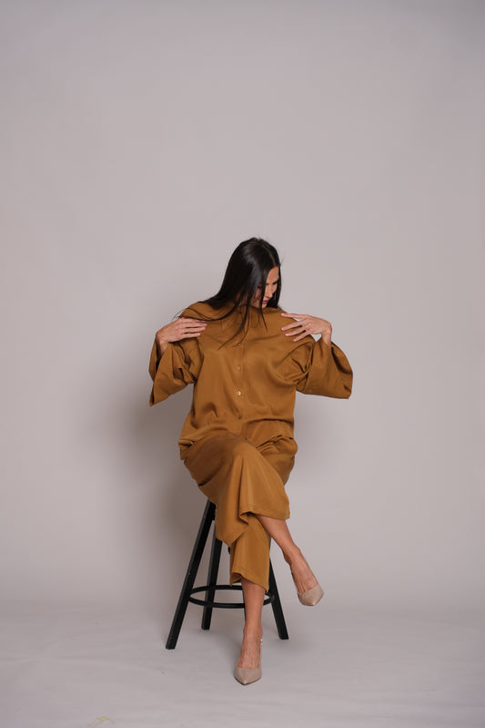 Kimono Shirt Caramel Brown