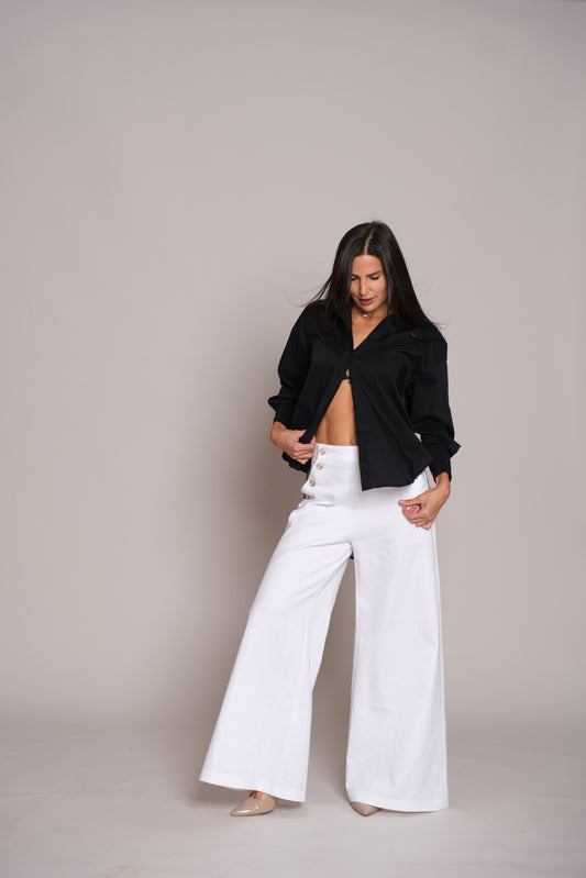 Satén Desire Black Shirt